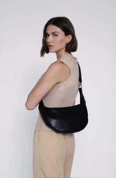 Hyer Goods Small Leather Convertible Hobo Crescent Ring Bag In Multi