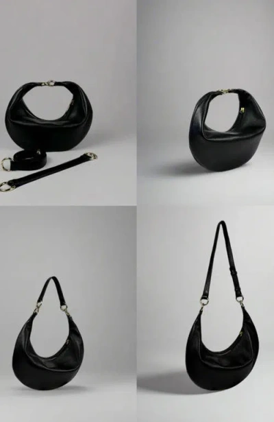 Hyer Goods Small Leather Convertible Hobo Crescent Ring Bag In Multi