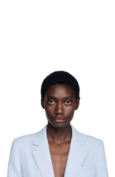 Sandro Sequin-stripe Tailored Jacket In Blue