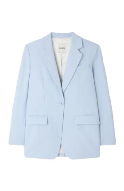 Sandro Sequin-stripe Tailored Jacket In Blue
