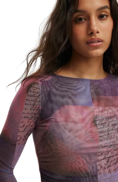 Cotton On Ashley Mesh Long Sleeve Top In Multi