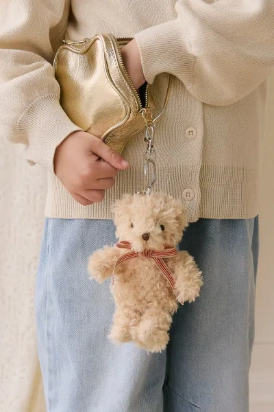 Snuggle Bunnies Stuffed Animal Keyring Arthur Bear With Red Bow