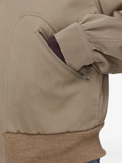 Maison Margiela Wool Jacket Zip Pockets Ribbed Hem Collar In Gray