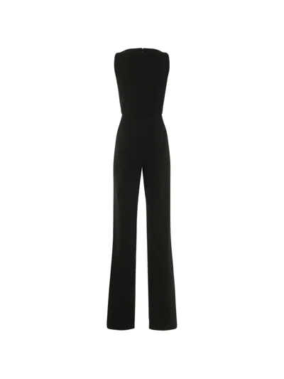 Michael Kors Fitted Wide-leg Jumpsuit In Black
