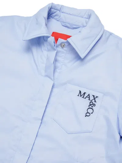 Max & Co Logo-print Padded Jacket In Blue