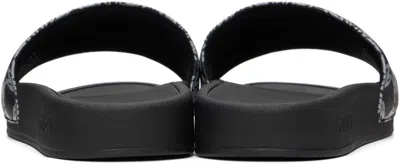 Amiri Black Ma Quad Canvas Pool Slides In Black