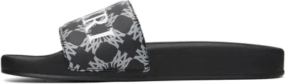 Amiri Black Ma Quad Canvas Pool Slides In Black