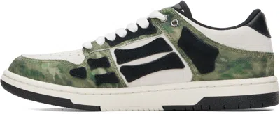 Amiri Low Top Camouflage Pattern Rubber Sole Sneakers In White