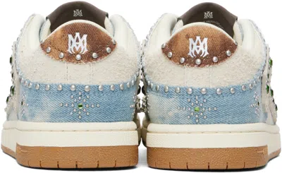 Amiri Skel Top Low Embellished Sneakers In Blue