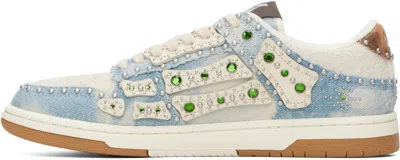 Amiri Skel Top Low Embellished Sneakers In Blue