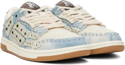 Amiri Skel Top Low Embellished Sneakers In Blue