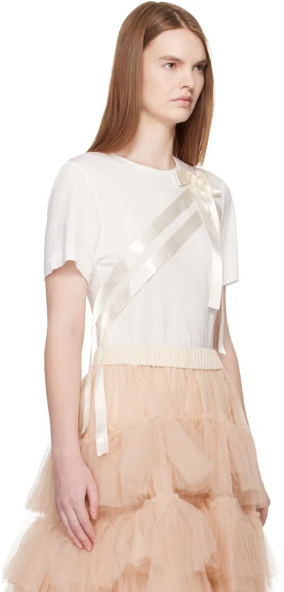 Simone Rocha Bow Sash Short-sleeve T-shirt In Neutral