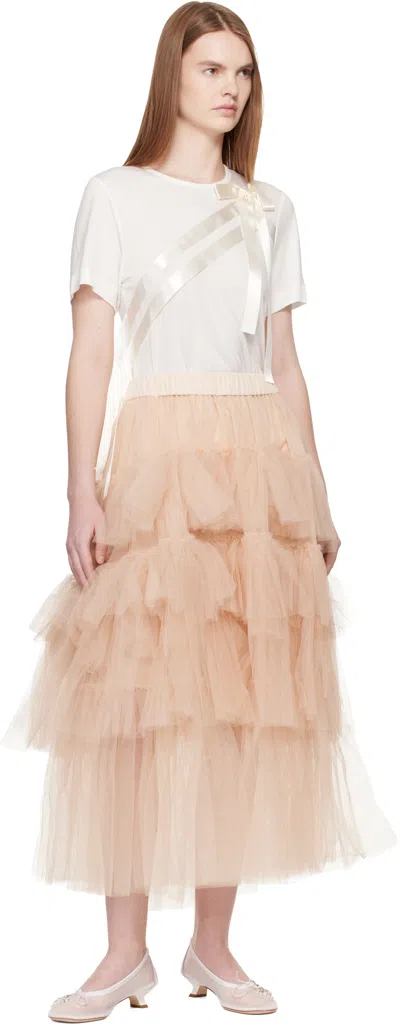 Simone Rocha Bow Sash Short-sleeve T-shirt In Neutral