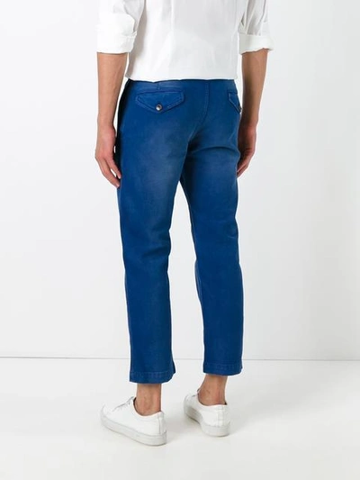 Shop Gucci Straight Cropped Trousers In Blue