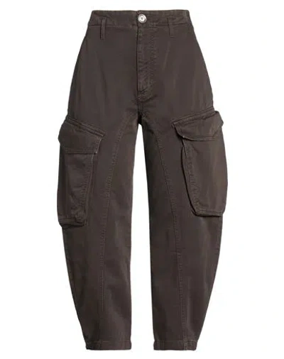 Pinko Solid Color Charango Cargo Jeans With Silver-tone Button 17c In Brown