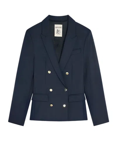 Semicouture Double-breasted Suit Jacket In Blue