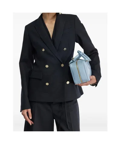 Semicouture Double-breasted Suit Jacket In Blue