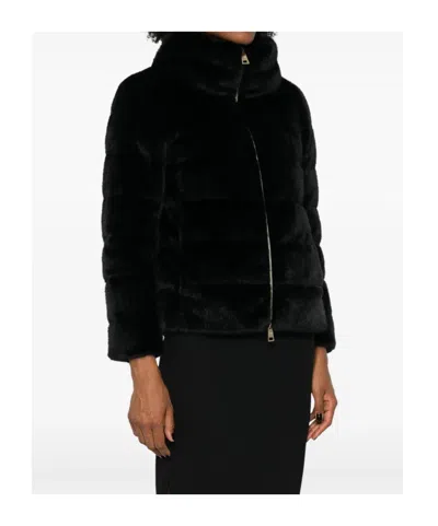 Herno Two-way Zipper Down Jacket In Black