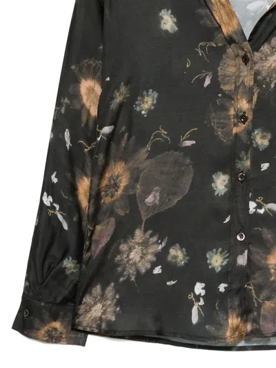 Semicouture Floral-pattern Top In Metallic