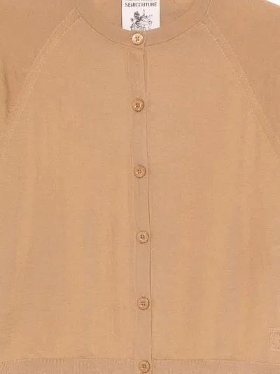 Semicouture Buttoned Cardigan In Neutral