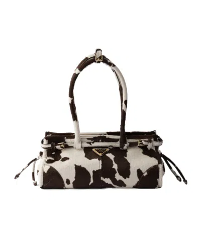 Prada Bonnie Medium Printed Leather Handbag In Multi