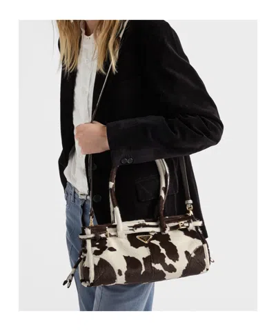 Prada Bonnie Medium Printed Leather Handbag In Multi
