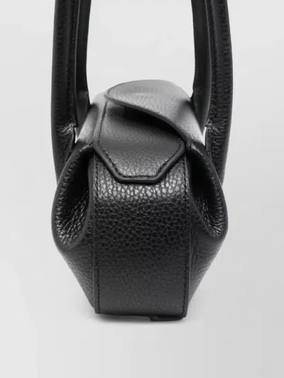 Yuzefi Mini Shoulder Bag Cylindrical Shape Leather In Black