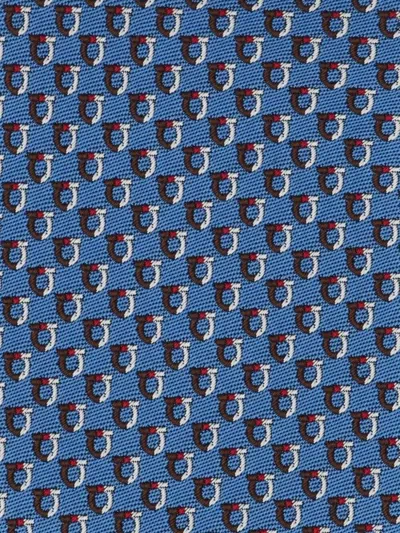 Ferragamo Regular Width Patterned Tie Barzio 7cm In Blue