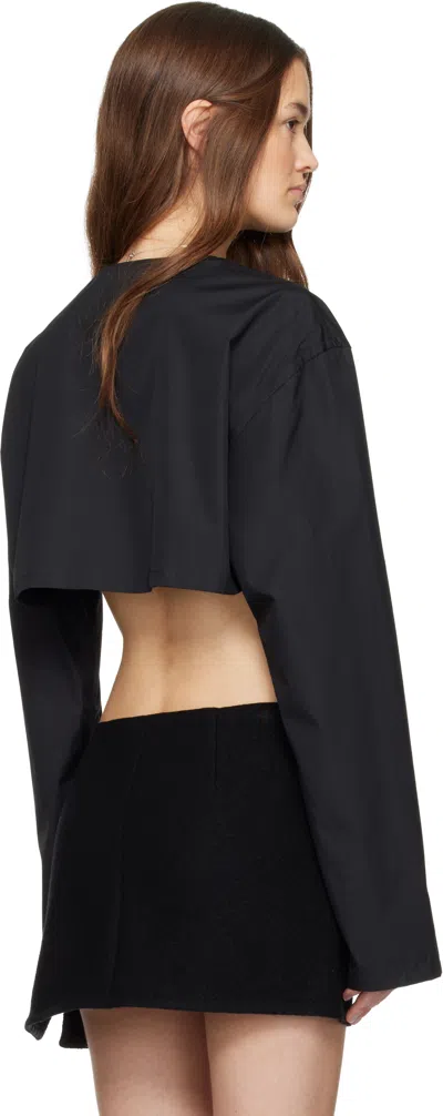 Rier Long-sleeved Short-length Mini Shirt In Blue