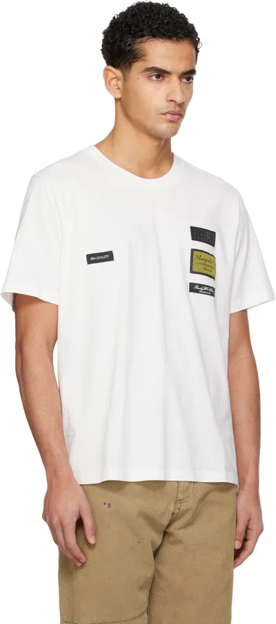 Mm6 Maison Margiela Patch Graphic Crew Neck Short Sleeve T-shirt In White