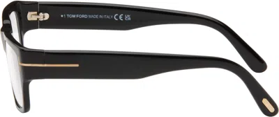 Tom Ford Black Rectangular Blue Light Glasses In Black