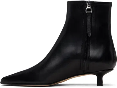 Aeyde Sofie Kitten Heel Pointed Toe Ankle Boots In Black