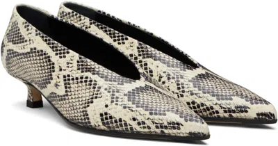 Aeyde Womens Cream Clara Pointed-toe Snake-print Heeled Leather Pumps Eur 38/5 Uk In Animal Print