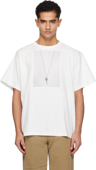Mm6 Maison Margiela T-shirt With A Digitally Inspired Key Print On The Chest In White