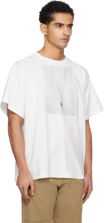 Mm6 Maison Margiela T-shirt With A Digitally Inspired Key Print On The Chest In White