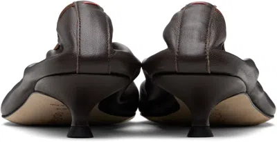 Aeyde Hermia Pumps 35mm Leather Kitten Heel In Burgundy