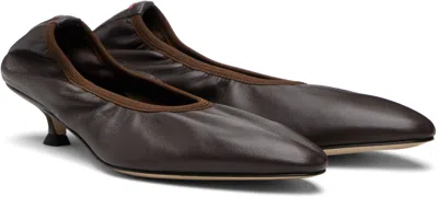 Aeyde Hermia Pumps 35mm Leather Kitten Heel In Burgundy