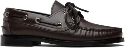 Aeyde Women Brown Leather Loafers, 8.5 Luxury Loafers & Drivers For Women Darveys In Black