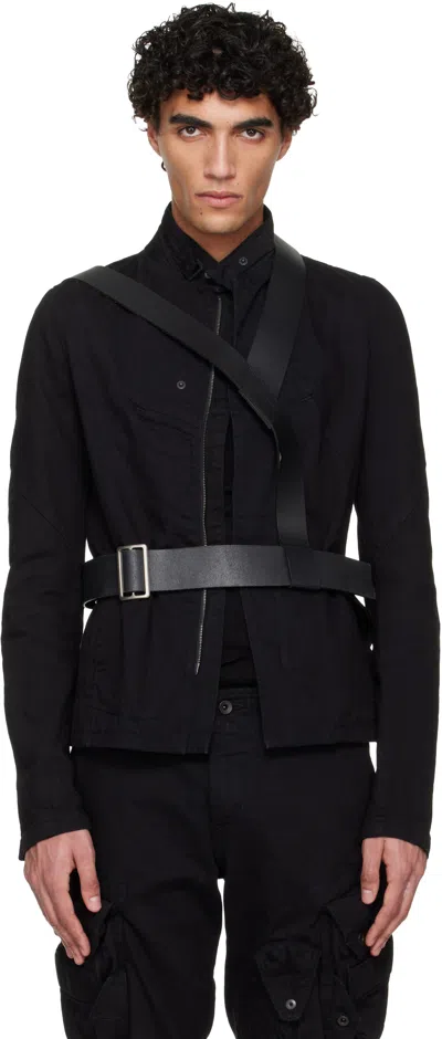 Julius Black Dimensional Body Backpack In Black