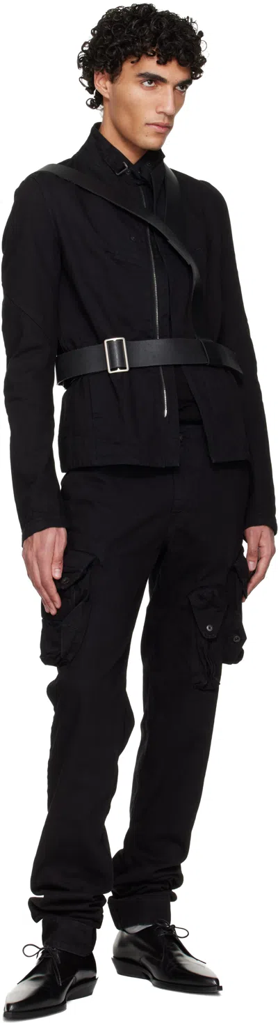 Julius Black Dimensional Body Backpack In Black