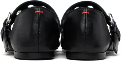 Aeyde Uma Eyelet-embellished Leather Mary Jane Ballet Flats In Black