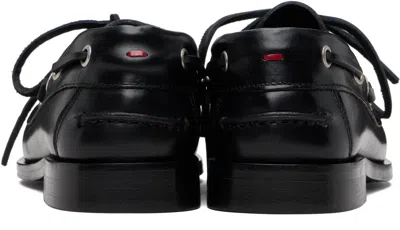 Aeyde Harris Polished Stitched Bow Loafers In Black