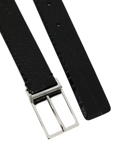 Tom Ford T Loop Croc-effect Leather Belt In Black