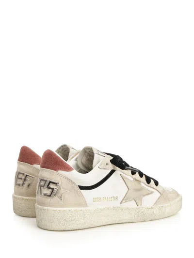 Golden Goose Ball Star Leather Upper Suede Toe And Spur Laminated Star Waxed Suede Heel Sneakers White