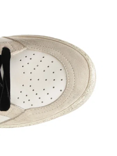 Golden Goose Ball Star Leather Upper Suede Toe And Spur Laminated Star Waxed Suede Heel Sneakers White
