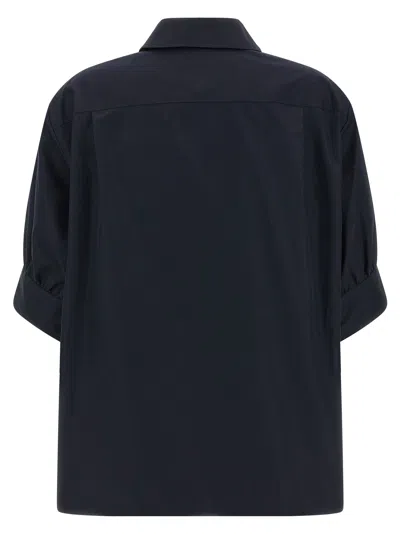 Jil Sander Cotton Shirt Short Sleeves Collared Cuffed In Black
