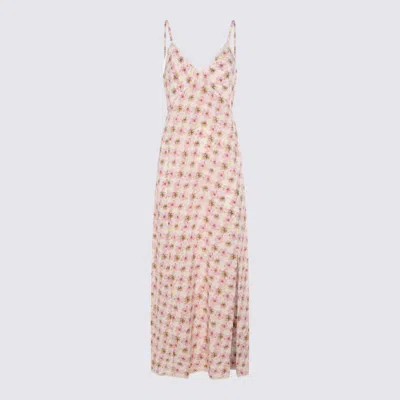 Zadig & Voltaire Ramelil Mirror Flowers Lace Trim Crepe Slipdress In Neutral