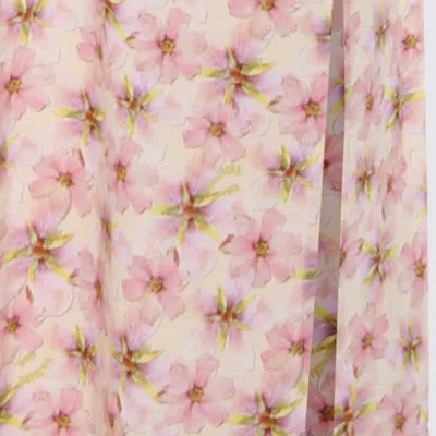 Zadig & Voltaire Ramelil Mirror Flowers Lace Trim Crepe Slipdress In Neutral