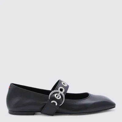 Aeyde Uma Eyelet-embellished Leather Mary Jane Ballet Flats In Black