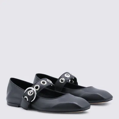 Aeyde Uma Eyelet-embellished Leather Mary Jane Ballet Flats In Black